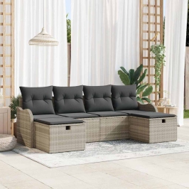Dārza Dīvānu Komplekts 6 Pcs Gaiši Pelēka 231 X 117 X 85 Cm Vidaxl