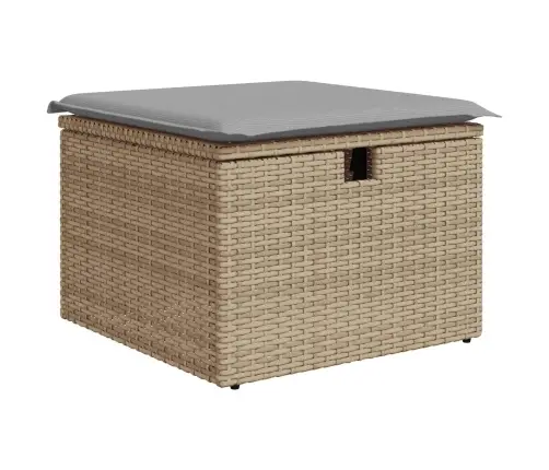 6 Daļu Dārza Dīvānu Komplekts Ar Spilveniem Bēšs Polirotangs Vidaxl