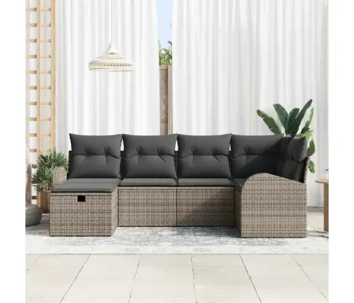 Sodo Sofų Rinkinys 6 Pcs Pilka 234 X 124 X 85 Cm Poli Ratanas Sodo Sofų Rinkinys 6 Pcs Pilka 234 X 124 X 85 Cm Poli Ratanas
