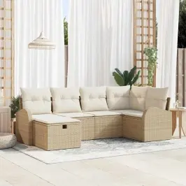Aia Diivanikomplekt 6 Pcs Beež Ja Kreemjas 234 X 124 X 85 Cm