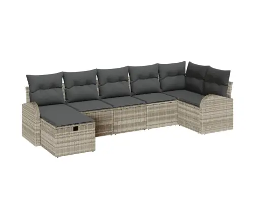 7 Daļu Dārza Dīvānu Komplekts Ar Spilveniem, Gaiši Pelēks, Polietilēna Rotangpalma Vidaxl 7 Daļu Dārza Dīvānu Komplekts Ar Spilveniem, Gaiši Pelēks, Polietilēna Rotangpalma Vidaxl