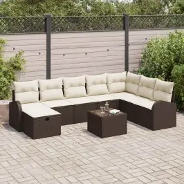 Aia Diivanikomplekt 9 Pcs Pruun Ja Kreemjas 289 X 179 X 85 Cm