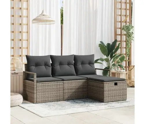 Diivanikomplekt Padjaga Ladustamisega 4 Pcs Hall Polürotang