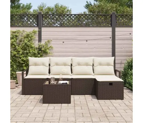 Aia Diivanikomplekt 6 Pcs Pruun Ja Kreemjas 230 X 117 X 85 Cm Aia Diivanikomplekt 6 Pcs Pruun Ja Kreemjas 230 X 117 X 85 Cm