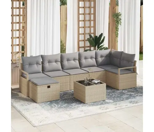 8 Daļu Dārza Dīvānu Komplekts Ar Spilveniem Bēšs Poli Rotangpalma Vidaxl 8 Daļu Dārza Dīvānu Komplekts Ar Spilveniem Bēšs Poli Rotangpalma Vidaxl