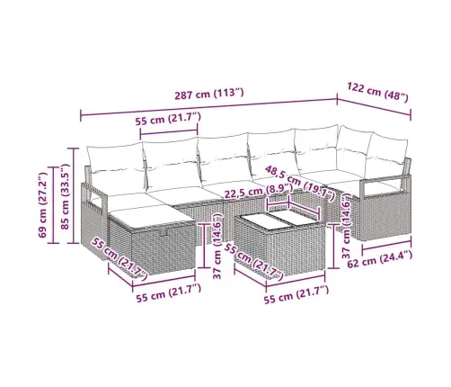 8 Daļu Dārza Dīvānu Komplekts Ar Spilveniem Bēšs Poli Rotangpalma Vidaxl 8 Daļu Dārza Dīvānu Komplekts Ar Spilveniem Bēšs Poli Rotangpalma Vidaxl
