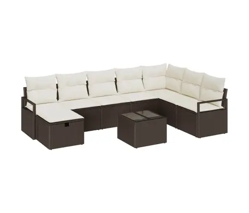 9 Daļu Dārza Dīvāna Komplekts Ar Spilveniem Brūnā Poliratanam Vidaxl 9 Daļu Dārza Dīvāna Komplekts Ar Spilveniem Brūnā Poliratanam Vidaxl