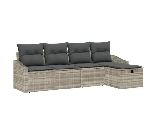 Diivanikomplekt Padjaga Ladustamisega 5 Pcs Helehall Polürotang