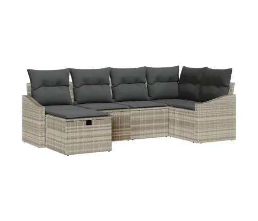 Diivanikomplekt Padjaga 6 Pcs Helehall Ja Hall Polürotang