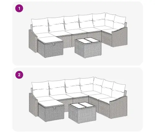 Sofos Komplektas Su Pagalve Su Saugykla Pilka Poliratanas