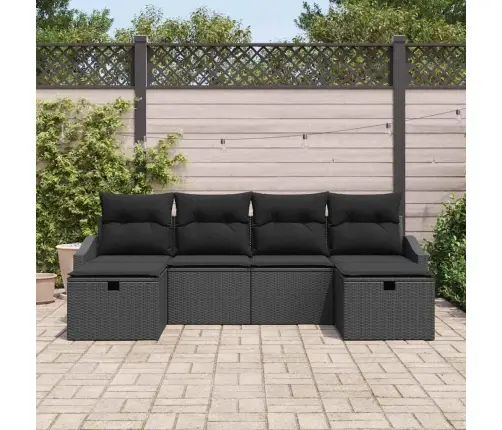 Sodo Sofų Rinkinys Su Pagalve Su Saugykla 6 Pcs Poliratanas