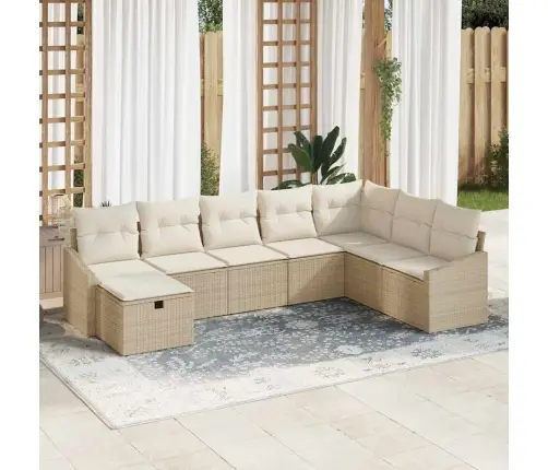 Sodo Sofų Rinkinys Su Pagalve Su Saugykla 8 Pcs Poliratanas