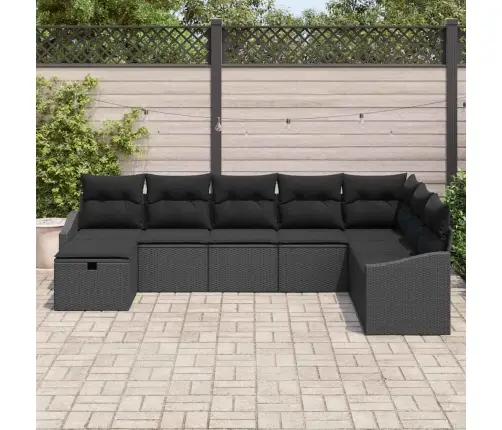 Dārza Dīvānu Komplekts Ar Spilvenu 8 Pcs Poliratāns Vidaxl