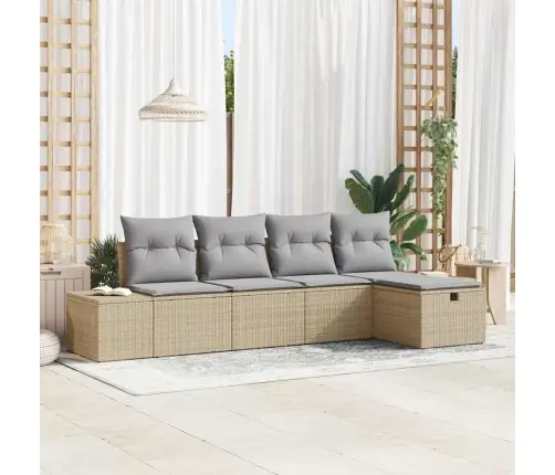 Aia Diivanikomplekt Padjaga 5 Pcs Beež Polürotang