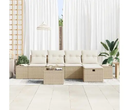 6 Gabalu Dārza Dīvānu Komplekts Ar Spilveniem Bēšs Polietilēna Rotangpalma Vidaxl 6 Gabalu Dārza Dīvānu Komplekts Ar Spilveniem Bēšs Polietilēna Rotangpalma Vidaxl