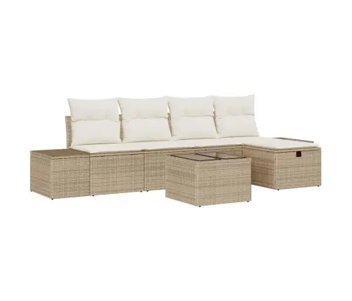 6 Gabalu Dārza Dīvānu Komplekts Ar Spilveniem Bēšs Polietilēna Rotangpalma Vidaxl 6 Gabalu Dārza Dīvānu Komplekts Ar Spilveniem Bēšs Polietilēna Rotangpalma Vidaxl