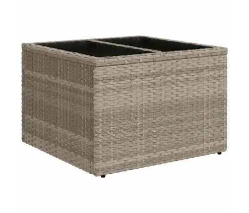 Sodo Sofų Rinkinys Su Pagalve 6 Pcs Šviesiai Pilka Poli Ratanas