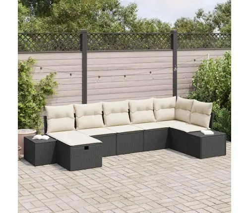 Aia Diivanikomplekt Padjaga 7 Pcs Must Polürotang