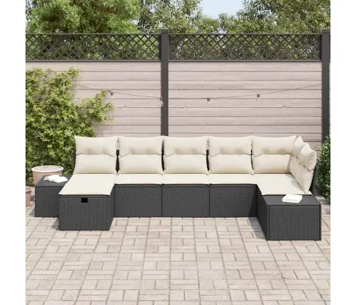 Aia Diivanikomplekt Padjaga 7 Pcs Must Polürotang