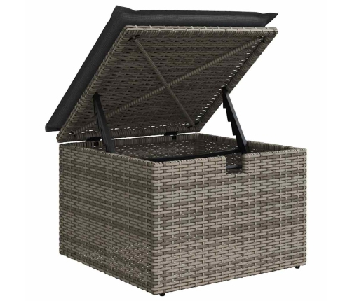 Sodo Sofų Rinkinys Su Pagalve 7 Pcs Pilka Poli Ratanas