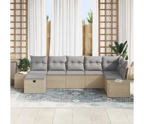 Aia Diivanikomplekt Padjaga 7 Pcs Beež Polürotang