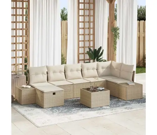 Aia Diivanikomplekt Padjaga 8 Pcs Beež Polürotang