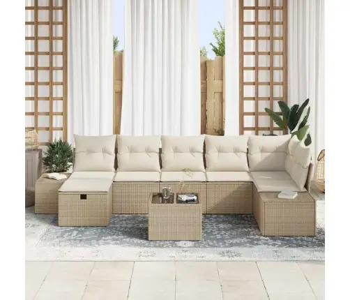 Aia Diivanikomplekt Padjaga 8 Pcs Beež Polürotang