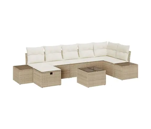 Aia Diivanikomplekt Padjaga 8 Pcs Beež Polürotang