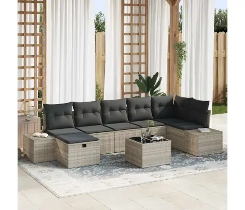 8 Daļu Dārza Dīvānu Komplekts Ar Spilveniem Gaismas Pelēkā Poli Rotangpalmas Vidaxl 8 Daļu Dārza Dīvānu Komplekts Ar Spilveniem Gaismas Pelēkā Poli Rotangpalmas Vidaxl