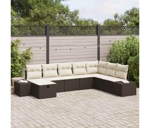 Aia Diivanikomplekt Padjaga 8 Pcs Pruun Polürotang