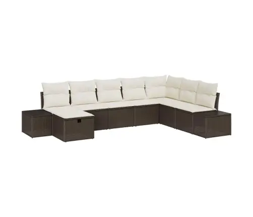 Aia Diivanikomplekt Padjaga 8 Pcs Pruun Polürotang