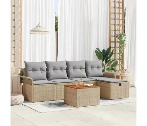 Aia Diivanikomplekt Ladustamisega 6 Pcs Beež Polürooster