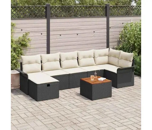 Aia Diivanikomplekt 8 Pcs Must Polürotang