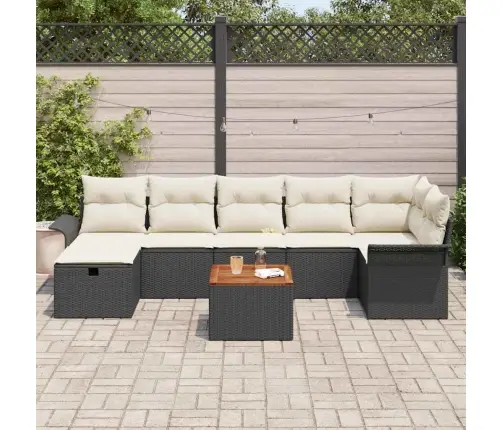 Aia Diivanikomplekt 8 Pcs Must Polürotang