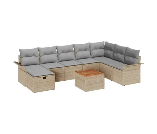 Aia Diivanikomplekt Padjaga Ladustamisega 9 Pcs Beež Polürotang