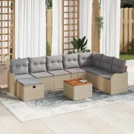 Aia Diivanikomplekt Padjaga 9 Pcs Beež Polürooster