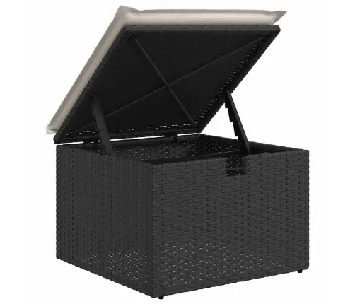 Sodo Sofų Rinkinys Su Pagalve 8 Pcs Juoda Poli Ratanas