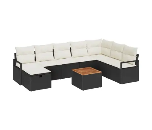 Aia Diivanikomplekt Padjaga 9 Pcs Must Polürooster