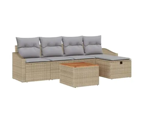 Aia Diivanikomplekt Padjaga Ladustamisega 6 Pcs Beež Polürotang