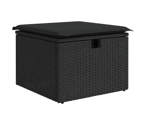 Dārza Dīvānu Komplekts Ar Spilvenu 7 Pcs Melna Poliratāns Vidaxl
