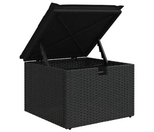 Sodo Sofų Rinkinys Su Pagalve 5 Pcs Juoda Poliratanas