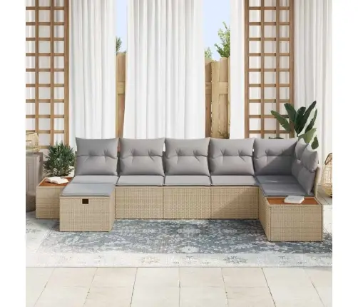 Sodo Sofų Rinkinys Su Pagalve Su Saugykla Smėlio Poliratanas