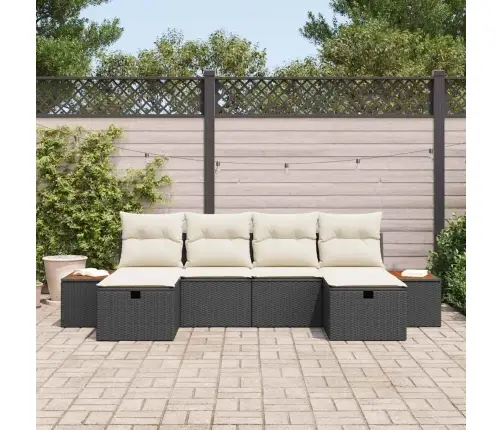 Aia Diivanikomplekt Padjaga 6 Pcs Must Polürooster