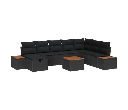 Aia Diivanikomplekt Padjaga 9 Pcs Must Polürotang