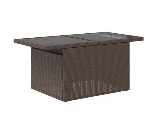 Sodo Sofų Rinkinys Su Pagalve 9 Pcs Ruda Poli Ratanas