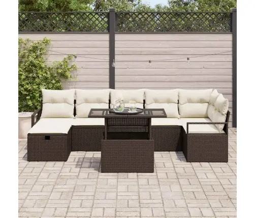 Aia Diivanikomplekt Padjaga 8 Pcs Pruun Polürooster