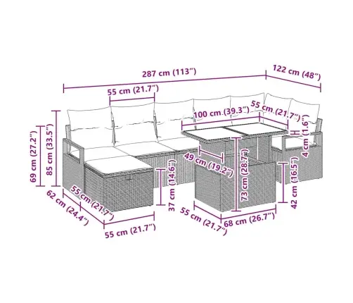 Aia Diivanikomplekt Padjaga 8 Pcs Pruun Polürooster