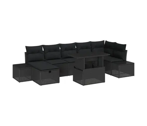 Aia Diivanikomplekt Padjaga 8 Pcs Must Polürooster