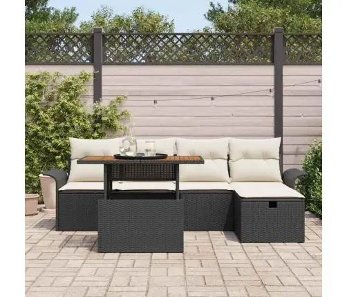 Aia Diivanikomplekt Padjaga 6 Pcs Must Polürooster