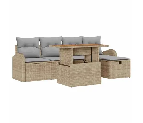 Aia Diivanikomplekt Padjaga Ladustamisega 6 Pcs Beež Polürotang